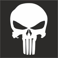 🏍️ reflective white punisher logo motorcycle helmet decal sticker m1 - 3"x 2 1/4 логотип