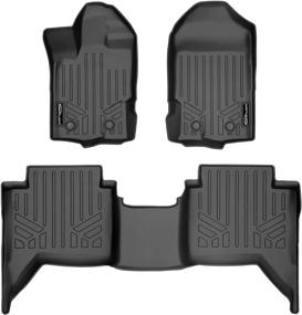 img 4 attached to 🔝 Enhance and Protect Your Ford Ranger SuperCrew Cab with SMARTLINER Custom Fit Floor Mats - 2 Row Liner Set in Black (2019-2022 Compatible)