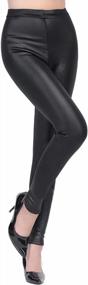 img 3 attached to Thick Velvet Faux Leather Leggings With Fleece Lining: Winter Warm Pants For Women By Weigou