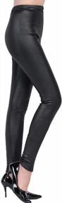 img 2 attached to Thick Velvet Faux Leather Leggings With Fleece Lining: Winter Warm Pants For Women By Weigou