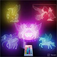 🦄 unicorn night light - 5-in-1 girls room and kids 3d nightlight. 5 patterns and 16 color changing bedside lamp with remote control for teens of all ages. best unicorn led optical illusion lamp for room décor. логотип