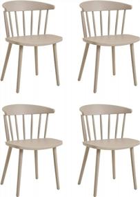 img 4 attached to Set Of 4 Durable Modern Pastel Tone Plastic Chairs For Kitchen, Dining & Bedroom - Roomnhome
