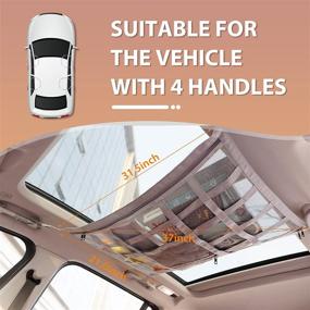 img 3 attached to 🚚 Enhanced Load-Bearing Car Roof Storage Organizer with Double-Layer Mesh and Droop-Resistant Design - Ideal for Truck, SUV, and Camping Trips - Interior Accessories for Long Road Travel