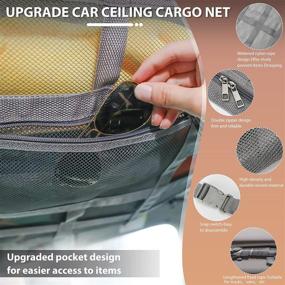 img 2 attached to 🚚 Enhanced Load-Bearing Car Roof Storage Organizer with Double-Layer Mesh and Droop-Resistant Design - Ideal for Truck, SUV, and Camping Trips - Interior Accessories for Long Road Travel