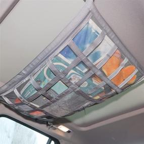 img 4 attached to 🚚 Enhanced Load-Bearing Car Roof Storage Organizer with Double-Layer Mesh and Droop-Resistant Design - Ideal for Truck, SUV, and Camping Trips - Interior Accessories for Long Road Travel