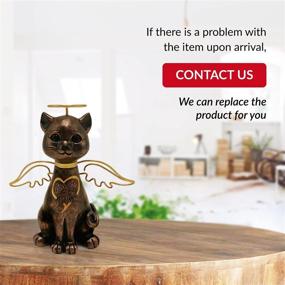 img 1 attached to 🐱✨ Cat Memorial Statue - Angelic Tribute for Cat Lovers - Enhance Your Pet Urn or Picture with a Cherished Remembrance Area