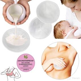 img 2 attached to 🤱 Reusable Bamboo Nursing Breast Pads (12pcs) with Laundry Bag - Leak-Proof Contoured Breastfeeding Nipple Pad for Maternity - Reusable Nipple Covers for Breastfeeding - Baby Shower Gift (Pastel Touch, 4.5 inch)