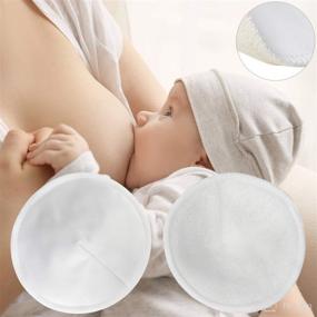 img 1 attached to 🤱 Reusable Bamboo Nursing Breast Pads (12pcs) with Laundry Bag - Leak-Proof Contoured Breastfeeding Nipple Pad for Maternity - Reusable Nipple Covers for Breastfeeding - Baby Shower Gift (Pastel Touch, 4.5 inch)