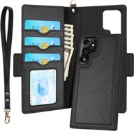 protect your samsung galaxy s22 ultra 6.8" with skycase magnetic detachable flip folio wallet case with wireless charging and multiple features logo