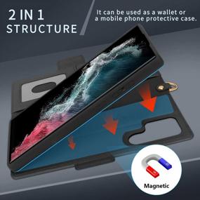 img 3 attached to Protect Your Samsung Galaxy S22 Ultra 6.8" With Skycase Magnetic Detachable Flip Folio Wallet Case With Wireless Charging And Multiple Features