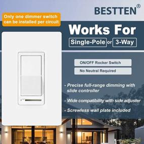 img 3 attached to Upgrade Your Lighting With BESTTEN Dimmer Switches: 3 Pack 3 Way Or Single Pole, Compatible With Multiple Bulb Types, UL Listed