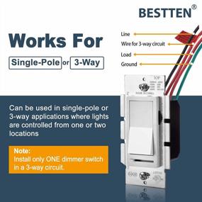 img 1 attached to Upgrade Your Lighting With BESTTEN Dimmer Switches: 3 Pack 3 Way Or Single Pole, Compatible With Multiple Bulb Types, UL Listed