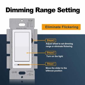 img 2 attached to Upgrade Your Lighting With BESTTEN Dimmer Switches: 3 Pack 3 Way Or Single Pole, Compatible With Multiple Bulb Types, UL Listed
