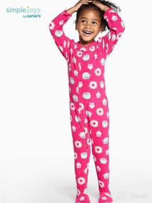 img 1 attached to Pack of 3 Simple Joys by Carter's Loose-Fit Flame Resistant Fleece Footed Pajamas for Toddlers and Baby Girls