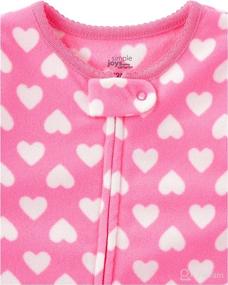 img 3 attached to Pack of 3 Simple Joys by Carter's Loose-Fit Flame Resistant Fleece Footed Pajamas for Toddlers and Baby Girls