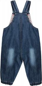 img 1 attached to 3M-3Y Baby Girls Denim Overalls Jumpsuit W/ Bow Bib Pants Jeans