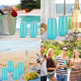 img 1 attached to Unbreakable Double-Insulated Stemless Champagne Tumblers: Ideal For Celebrations & Gifting!