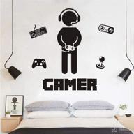 🎮 gamer boy wall sticker - poorminer eat sleep game decal, vinyl art for kids room, video game wall poster, lettering murals for boys bedroom playroom home decor (gamer-6) логотип