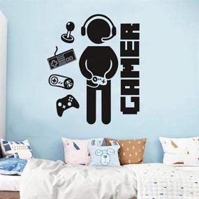 img 3 attached to 🎮 Gamer Boy Wall Sticker - Poorminer Eat Sleep Game Decal, Vinyl Art for Kids Room, Video Game Wall Poster, Lettering Murals for Boys Bedroom Playroom Home Decor (Gamer-6)