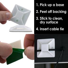 img 2 attached to Super-Adhesive X-Large Cable Tie Mounts 100 Pack – Fast, Frustration-Free Wire Management with Tools-Free Sticky Backs or Permanent Screw-Holes