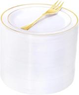 premium gold rimmed white appetizer plates - set of 120 disposable 6.5 inch dessert plates, ideal for weddings and parties - by wellife logo
