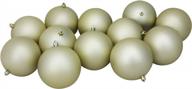 12-piece champagne gold shatterproof matte christmas ball ornaments - 4"" set logo