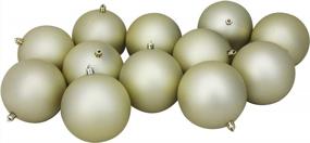 img 4 attached to 12-Piece Champagne Gold Shatterproof Matte Christmas Ball Ornaments - 4"" Set
