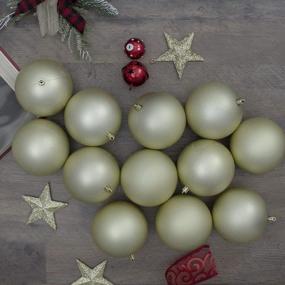 img 2 attached to 12-Piece Champagne Gold Shatterproof Matte Christmas Ball Ornaments - 4"" Set
