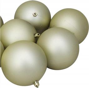 img 1 attached to 12-Piece Champagne Gold Shatterproof Matte Christmas Ball Ornaments - 4"" Set
