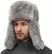 winter hats for men: valpeak rabbit fur ushanka with earflaps and trapper design logo