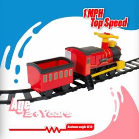img 2 attached to Rollplay Electric Train Ride On For Kids Featuring Real Cold Water Steam, 22 Track Pieces, Detachable Caboose, Working Headlights And Sounds, With A Top Speed Of 1 MPH, Red