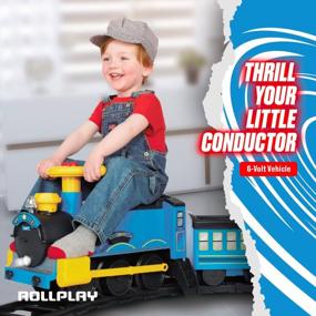 img 3 attached to Rollplay Electric Train Ride On For Kids Featuring Real Cold Water Steam, 22 Track Pieces, Detachable Caboose, Working Headlights And Sounds, With A Top Speed Of 1 MPH, Red