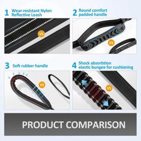 img 1 attached to 4-6 FT Strong Bungee Dog Leash For Large And Medium Dogs - Adjustable With Car Seatbelt, IOKHEIRA Multifunctional Dog Leash