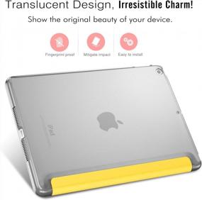 img 1 attached to 🍋 MoKo Case for iPad 9.7 6th/5th Generation 2018/2017 - Slim Lightweight Smart Shell Stand Cover with Translucent Frosted Back Protector, Lemon Yellow (Auto Wake/Sleep)