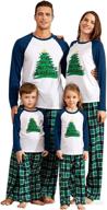 🎄 iffei family christmas pajamas sets: letter print tops with plaid pants sleepwear logo