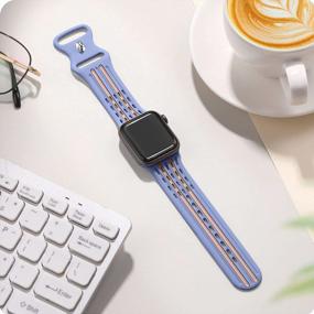 img 2 attached to Upgrade Your Apple Watch With Maledan'S Designer Sport Strap Compatible With Series 8/7/6/5/4/3/2/1 And SE SE2, Available In Multiple Sizes And Colors For Women And Men