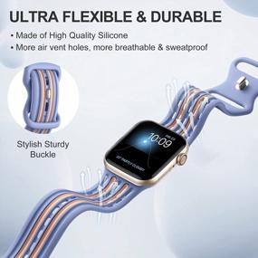img 3 attached to Upgrade Your Apple Watch With Maledan'S Designer Sport Strap Compatible With Series 8/7/6/5/4/3/2/1 And SE SE2, Available In Multiple Sizes And Colors For Women And Men