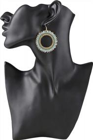 img 3 attached to Radtengle Handmade Seed Beaded Dangle Earrings Lightweight Statement Jewelry Native American Women