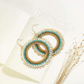 img 2 attached to Radtengle Handmade Seed Beaded Dangle Earrings Lightweight Statement Jewelry Native American Women