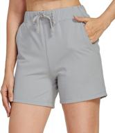stay comfortable and stylish with women's 5" hiking shorts - perfect for golf, athletics, and outdoor workouts logo