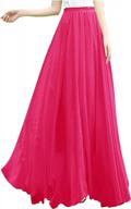 женская шифоновая макси-юбка - полная длина/до щиколотки эластичная плиссированная ретро-стиль логотип