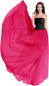 img 3 attached to Women'S Chiffon Maxi Skirt - Full/Ankle Length Elastic Pleated Retro Style