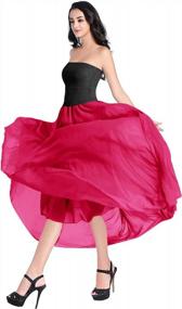 img 2 attached to Women'S Chiffon Maxi Skirt - Full/Ankle Length Elastic Pleated Retro Style