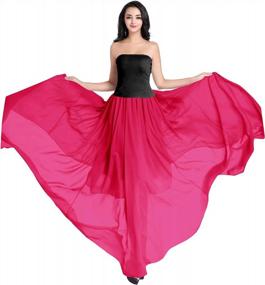 img 1 attached to Women'S Chiffon Maxi Skirt - Full/Ankle Length Elastic Pleated Retro Style