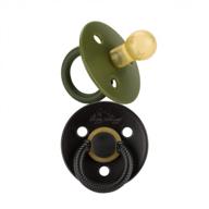 safe and natural: itzy ritzy natural rubber pacifiers with cherry-shaped nipple and large air holes, set of 2 in camo & midnight for newborns, ages 0-6 months logo