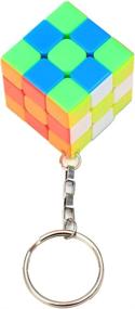 img 1 attached to Compact And Colorful 3X3 Rubik'S Cube Keychain For Speedcubing And Magic Shows - Stickerless And Fast Miniature Cube By CuberSpeed