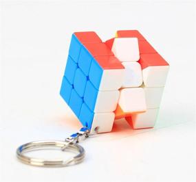 img 3 attached to Compact And Colorful 3X3 Rubik'S Cube Keychain For Speedcubing And Magic Shows - Stickerless And Fast Miniature Cube By CuberSpeed