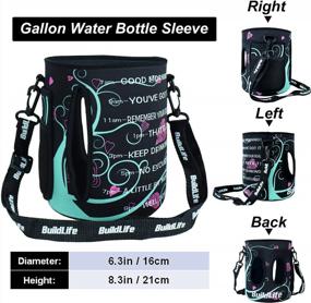 img 3 attached to Love Tree 1 Gallon Water Bottle Sleeve With Time Marker & Shoulder Strap - Track Your Hydration Intake!