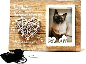 img 4 attached to 🌈 Rainbow Bridge Cat Picture Frame - Pet Remembrance Shadow Box for Cat Lovers, Unique Keepsake Frame for Pet Loss, 4x6 inch Photo Frame with 15 Heart-shaped Wood Chips