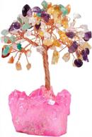 fuchsia titanium quartz cluster money tree with colorful crystals base for attracting wealth and luck - mookaitedecor логотип